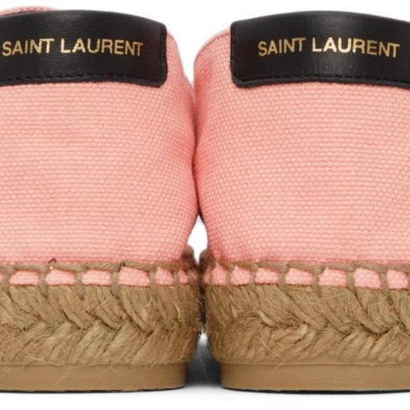 SAINT LAURENT Embroidered Espadrilles Canvas Eros Pink Size 8.5 US 38.5 EU - Picture 6 of 9